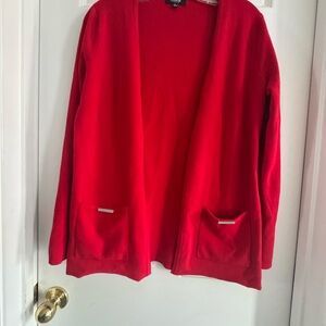 Sweet Storm Vibrant Red Open Cardigan